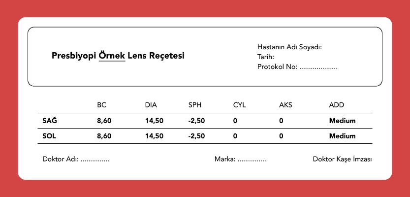 Presbiyopi Lens Reçetesi