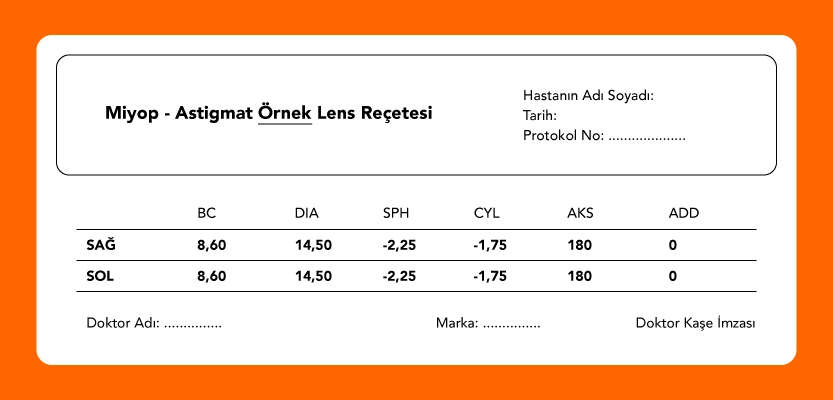 Astigmat Lens Reçetesi