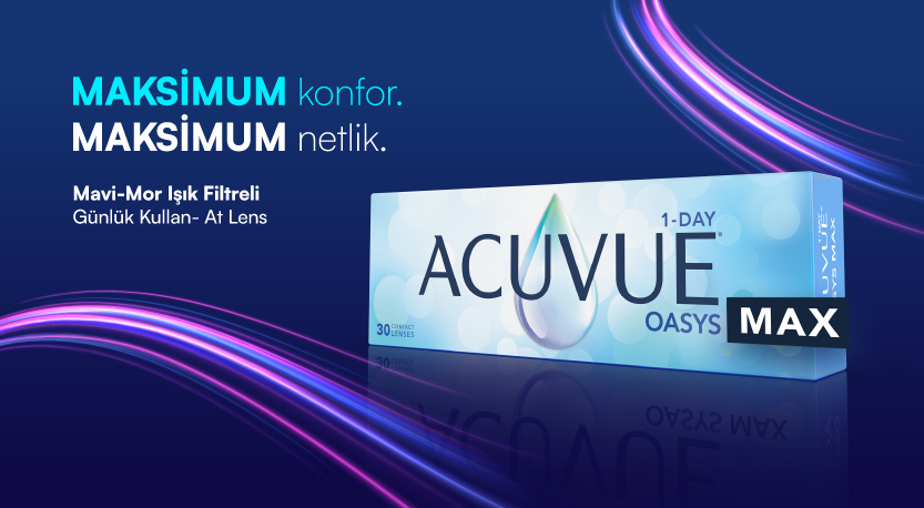 OptiBlue Işık Filtreli Acuvue Oasys MAX lensler